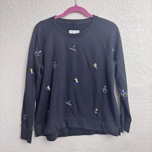 Lou & Grey Skiers Embroidered Sweater Sweatshirt – Women’s Small